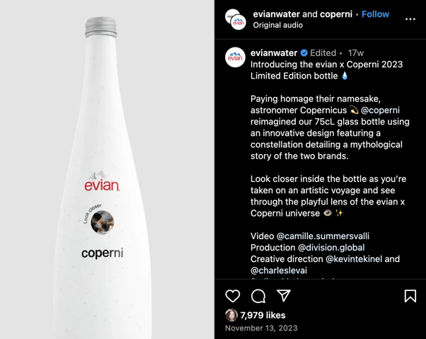 Evian Coperni waterbottle design collab
